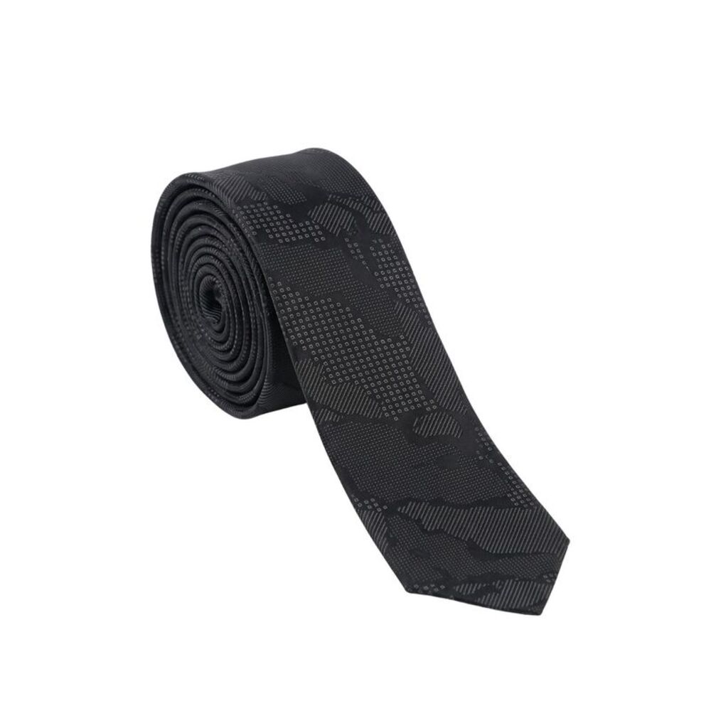 Armani Collezioni Mens Black / Charcoal Tonal Abstract Neck Tie